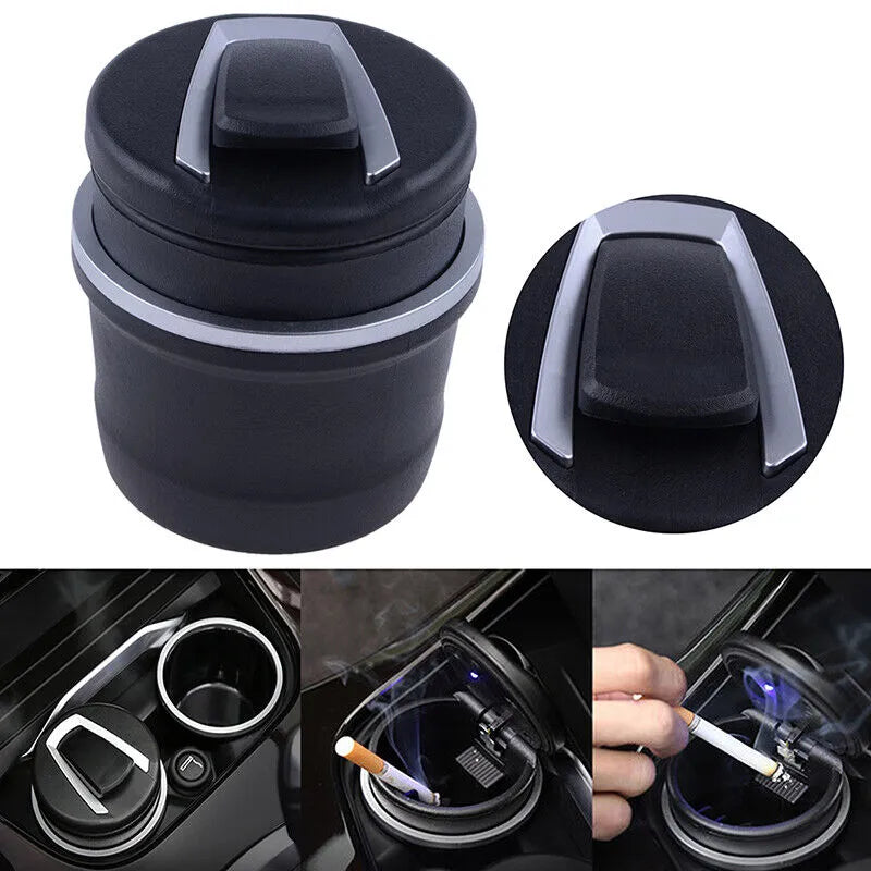 Car Ashtray | Best Car Cigar Ashtray with Lid Portable Smokeless Ash Holder with Blue LED Light in Uae