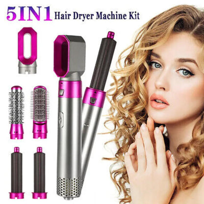 Multifunctional, Hair Dryer ,Hair Curler Brush , Hot Air Brush ,Rotating Brush Portable Frizz 5 IN 1
