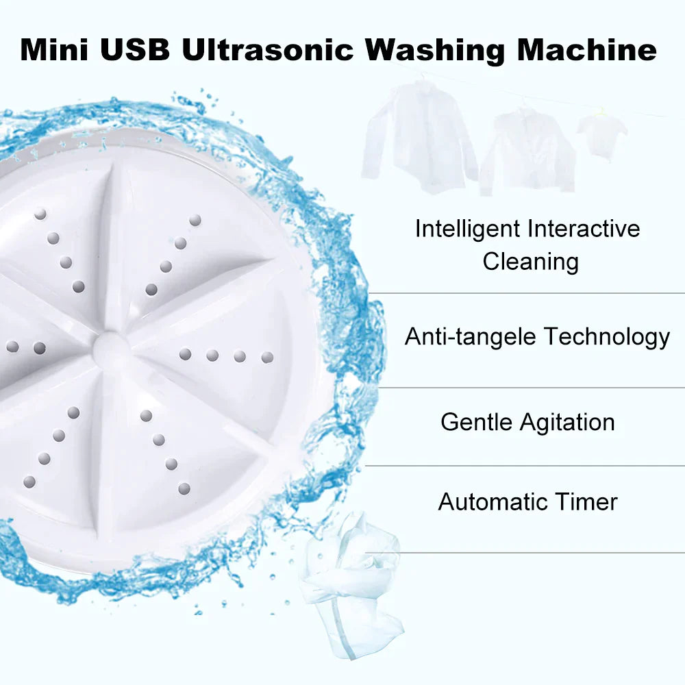 Ultrasonic Washing Machine | Mini Ultrasonic Washing Machine Dirt Clothing Cleaning Washing Machine For Travel Home - Mart Emirates Hub