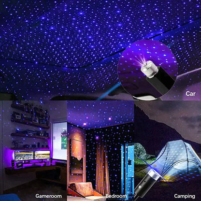 Romantic LED Car Roof Star Night Light Projector Decorative Usb Lamp Galaxy Lamp Car Interior Decor Light  | Star Decoration Light