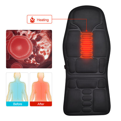 Massage Seat Topper Heating Vibrating Massage Chair Cussion Back Shoulder Massager Mattress  | Electric Massage Seat Cushion